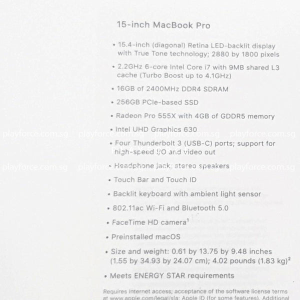 Macbook Pro 2018 (15-inch, i7 16GB 256GB, Silver)(Brand New)